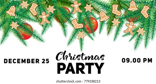 Christmas party retro poster