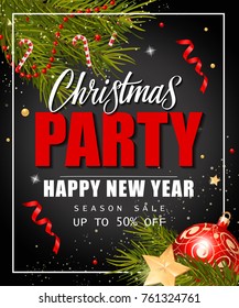 Christmas Party and Season Sale Lettering