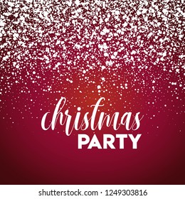 Christmas Party Snow Red Background