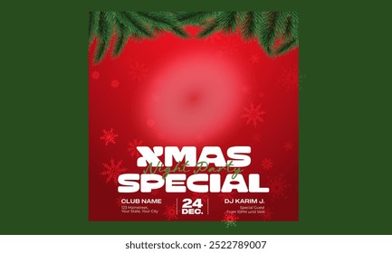 Christmas Party Socials Media Vector template