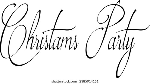 Christmas Party text sign illustration on white background