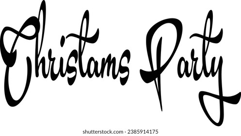 Christmas Party text sign illustration on white background