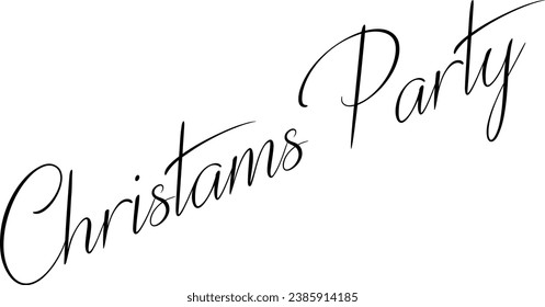 Christmas Party text sign illustration on white background