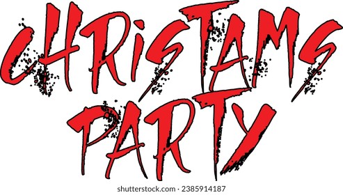 Christmas Party text sign illustration on white background