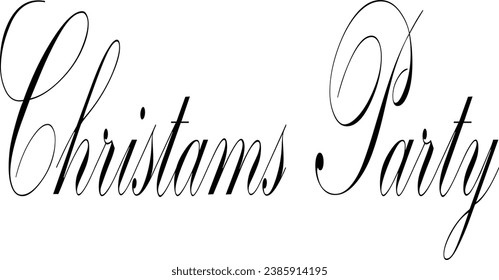 Christmas Party text sign illustration on white background