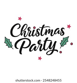 ícone de ilustração vetorial de tipografia de festa de Natal