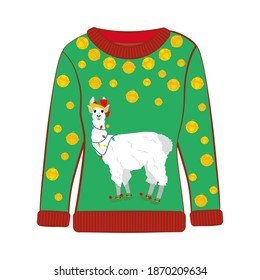 Christmas party ugly sweater vector illustration on the white background