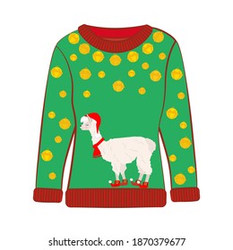 Christmas party ugly sweater vector illustration on the white background