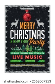 Christmas Party, Use this Vector flyer  or invitation for your next holiday party. Resizable Design, change the text, save and you’re done. Then print at home or with the print company of your choice.