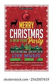Christmas Party, Use this Vector flyer  or invitation for your next holiday party. Resizable Design, change the text, save and you’re done. Then print at home or with the print company of your choice.