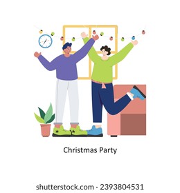 Christmas Party vector Flat Design illustration. Symbol on White background EPS 10 File