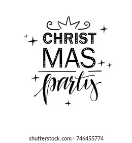Christmas party. Vector lettering.