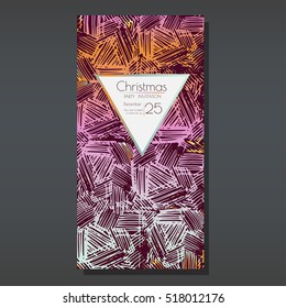 Christmas party vertical invitation template. Card has enough copy space. Vector format.