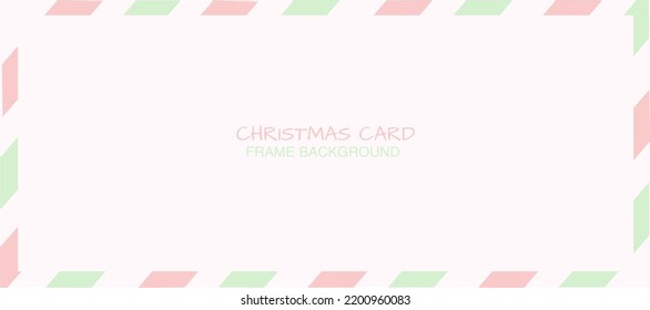Christmas pastel frame background vector illustration.