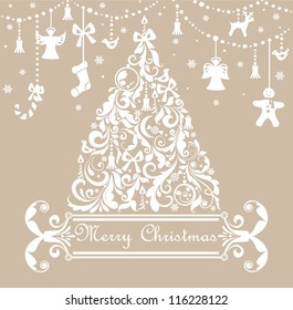 Christmas pastel greeting card