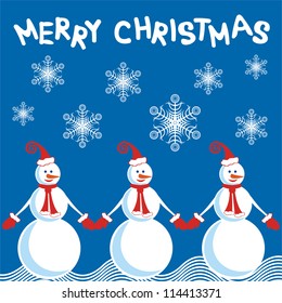 Christmas patter background snowman vector illustration