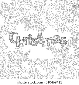 christmas pattern for adult coloring book