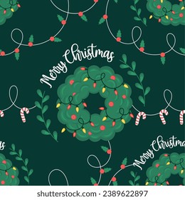 Christmas pattern background Gift wrapping paper Vector illustration