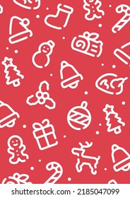 Christmas pattern background for graphic design.A-size vertical.