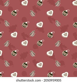 Christmas pattern background with icon cartoon concept
