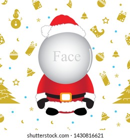 Christmas pattern background. Seamless pattern for Christmas on background with cartoon santa. Hand drawn illustrator vector.