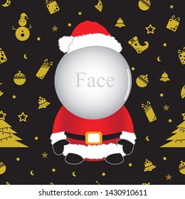 Christmas pattern background. Seamless pattern for Christmas on background with cartoon santa. Hand drawn illustrator vector.