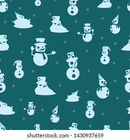 Christmas pattern background. Seamless pattern for Christmas on background with elements. Hand drawn illustrator vector, cute snowman Vector illustrations