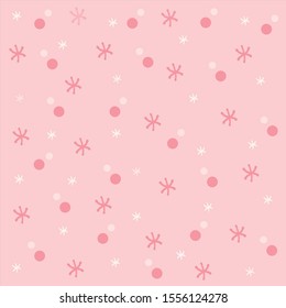 Christmas pattern background, snowflakes, pastel colors, pink, white, very sweet, very sweet, vector images
