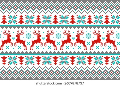Christmas pattern background vector illustration, download Christmas wallpaper, high-resolution stitching pattern for decoration, fabric pattern decoration, clothes, embroidery, knitting, Christmas 
