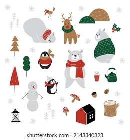 Christmas  pattern with  bear background, Winter pattern with white bear, wrapping paper, winter greetings, Christmas  greeting cards,vector,Christmas 
 Elements,on a white background