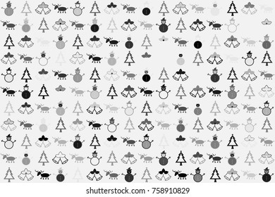 Christmas pattern with beautiful colored elements