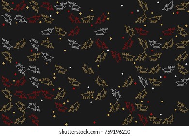 Christmas pattern with beautiful colored elements