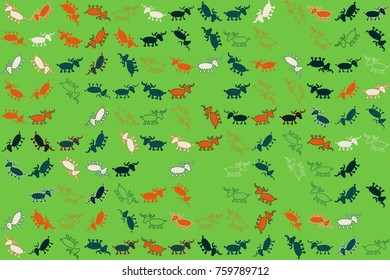 Christmas pattern with beautiful colored elements
