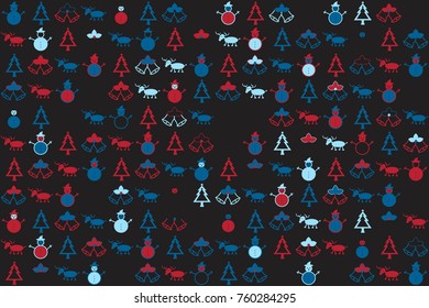 Christmas pattern with beautiful colored elements