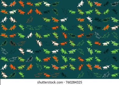 Christmas pattern with beautiful colored elements
