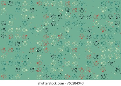 Christmas pattern with beautiful colored elements