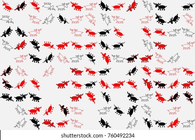 Christmas pattern with beautiful colored elements
