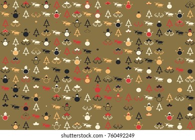 Christmas pattern with beautiful colored elements
