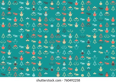 Christmas pattern with beautiful colored elements