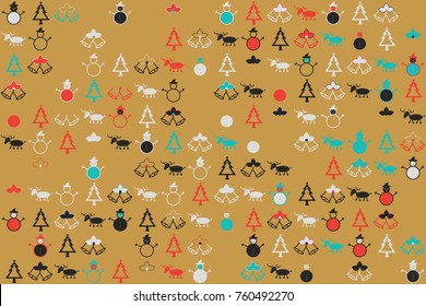 Christmas pattern with beautiful colored elements