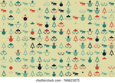 Christmas pattern with beautiful colored elements