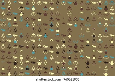 Christmas pattern with beautiful colored elements