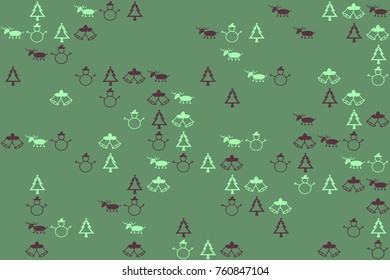 Christmas pattern with beautiful colored elements