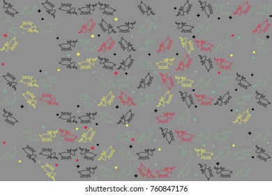 Christmas pattern with beautiful colored elements
