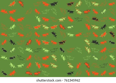 Christmas pattern with beautiful colored elements