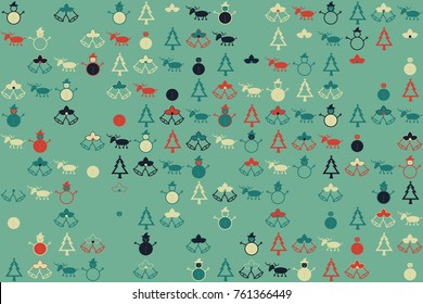 Christmas pattern with beautiful colored elements