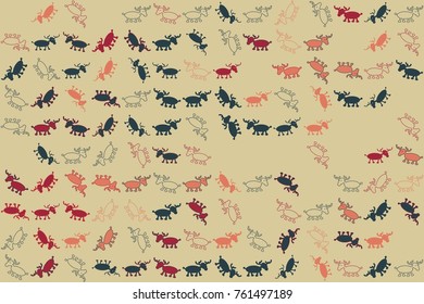 Christmas pattern with beautiful colored elements