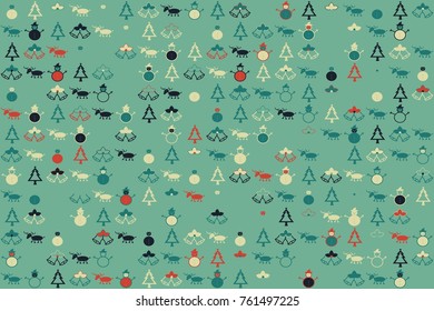 Christmas pattern with beautiful colored elements