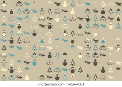 Christmas pattern with beautiful colored elements