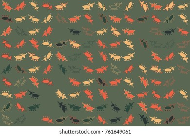 Christmas pattern with beautiful colored elements